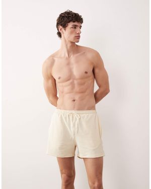 Free Society – badeshorts aus seersucker - Natur