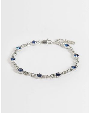 ASOS Bracelet chaîne avec pierre imitation saphir - Métallisé
