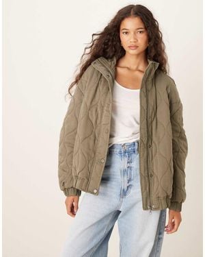 ASOS Bomber Verde Oliva Trapuntato Con Carré - Neutro