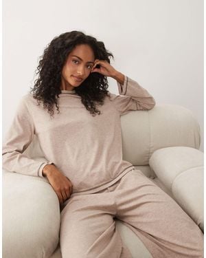 ASOS Essentials Long Sleeve Pajama Set - Brown