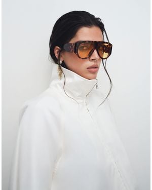 & Other Stories Funnel Neck Short Jacket - White