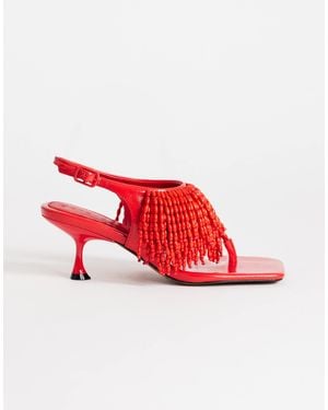 TOPSHOP – night – zehensteg-sandaletten - Rot