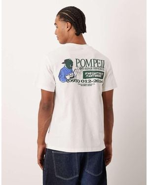 Pompeii UK Pompeii Cotton T-shirt With Repair Services Graphic Back Print - White