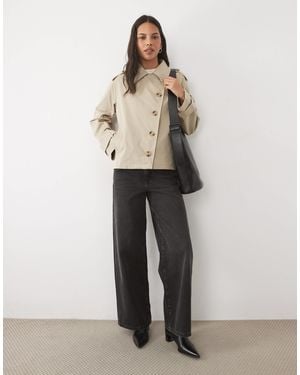 Threadbare – kurzer trenchcoat - Natur