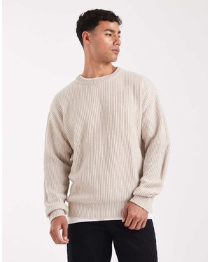 JJ Rebel Oversized Textured Jumper - Natural