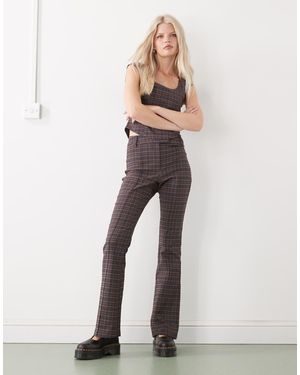 Collusion High Rise Flare Trousers - White
