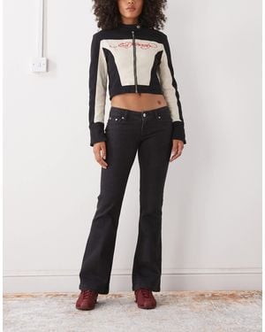 Monki Flared Denim Jeans - Black