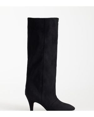 ASOS Contessa Cone Heel Slouch Knee Boots - Black