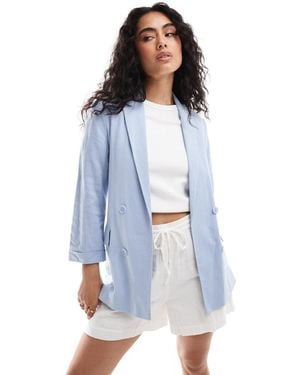 Stradivarius – oversize-blazer - Blau