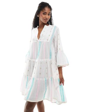 Accessorize Accesorize – gestuftes, mehrfarbiges hängerkleid - Weiß