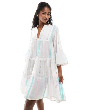 Accessorize Accesorize – gestuftes, mehrfarbiges hängerkleid - Weiß