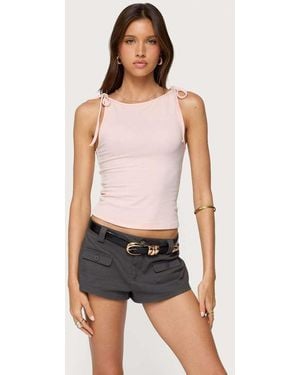 Edikted Chrissy Tie Strap Tank Top - Pink