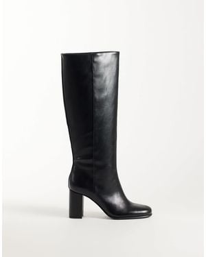 Mango Kniehoher stiefel mit absatz - Schwarz