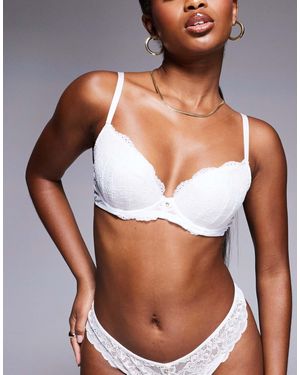 Ann Summers – bridal – sexy lace – wattierter, tief ausgeschnittener bh - Weiß