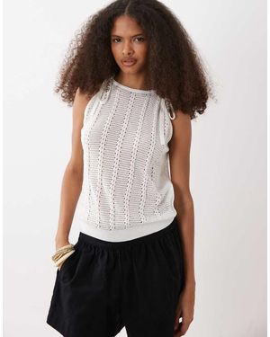 Vero Moda Mouwloze Maxi Jurk Van Jersey Met Gerimpeld Detail - Wit