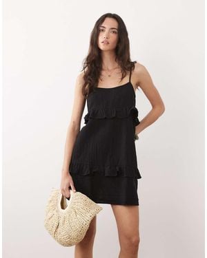 New Look Tiered Mini Sundress - Black