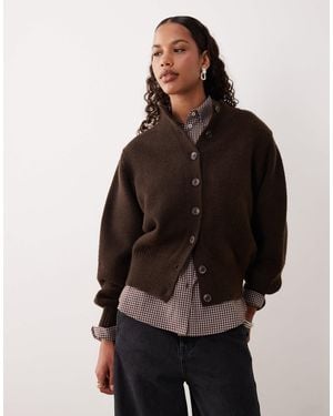 ASOS Funnel Neck Cardigan - Brown