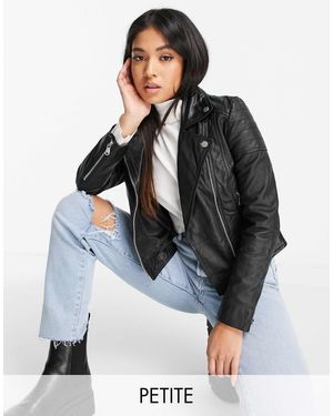 Barneys Originals Barney's Originals Petite Clara Real Leather Jacket - Gray