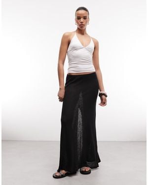 Weekday Falda Larga Negra De - Blanco