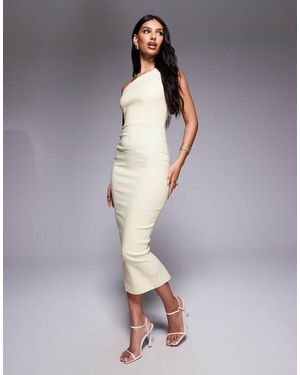 Vesper Midaxi Bodycon Jurk Van Bengaline Met Enkel Schouderbandje - Grijs