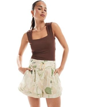 ASOS Tailored A-line Short With Belt - Multicolour