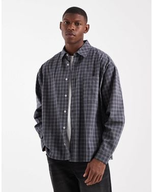 Collusion Boxy Oversized Long Sleeve Shirt - Blue