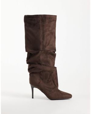 SIMMI Simmi London Reece Ruched Knee Boots - Brown