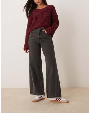 Miss Selfridge Jeans A Fondo Ampio Lavaggio - Nero