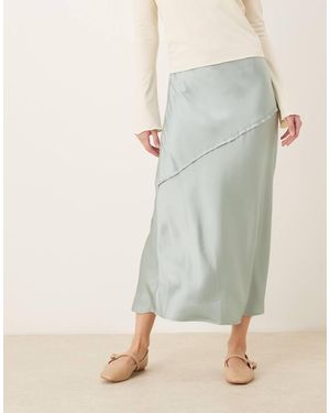 Aware Satin Maxi Skirt With Drop Waist - Natural