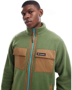 Columbia Colorblock Pebbled Full Zip Fleece - Green