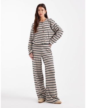 Miss Selfridge Striped Co-ord Trouser - White