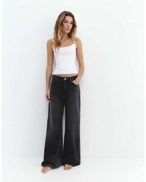Pull&Bear Losse Oversized Jeans - Wit