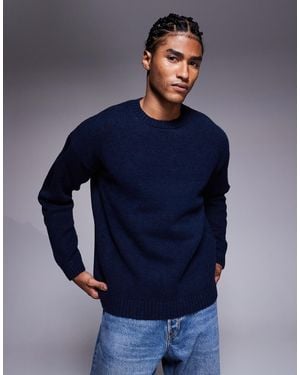 ASOS Relaxed Knitted Crew Neck Jumper - Blue