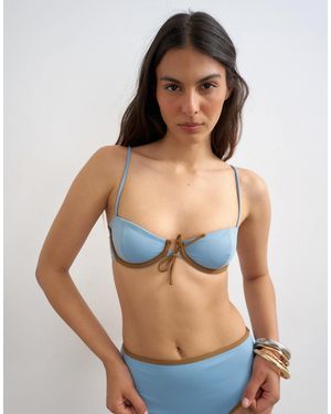 TOPSHOP Ibiza Underwire Bikini Top - Blue