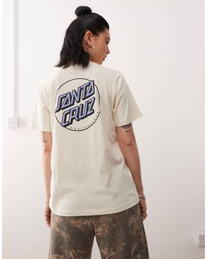 Santa Cruz Dot Logo Back Print T-shirt - Natural