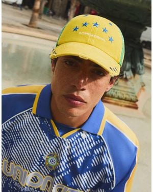 Bershka Brazil Embroidered Cap - Yellow