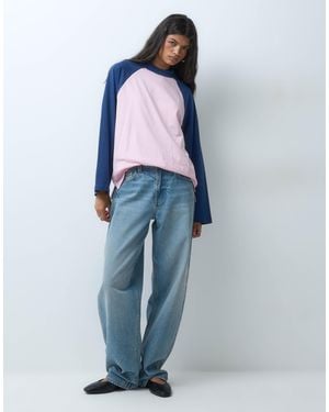 ASOS Oversize raglan-t-shirt - Blau