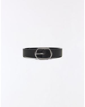Bershka Oval Buckle Belt - White