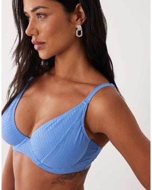 Peek & Beau Textured Underwire Bikini Top - Blue