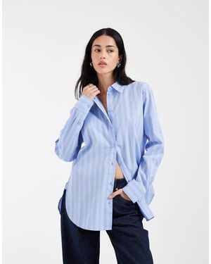 Vero Moda Oversized Cotton Oxford Shirt - Blue