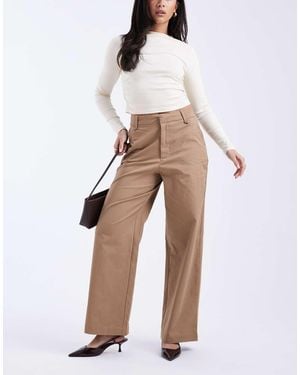 ONLY High Waist Wide Leg Chino - Natural