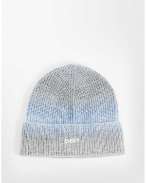 Obey Bonnet côtelé en maille à rayures dégradées multicolore - Bleu