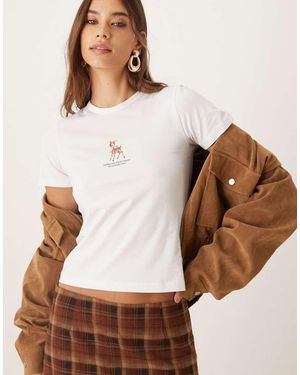 JJXX Gigi T-shirt With Front Print - Brown