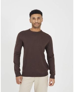Brave Soul Crew Neck Knitted Jumper - Brown