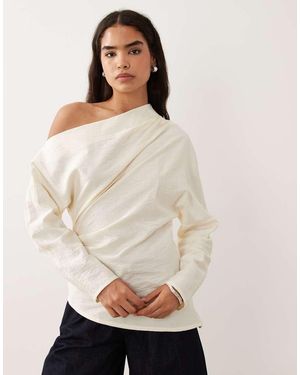 ASOS Top Met Blote Schouders - Naturel