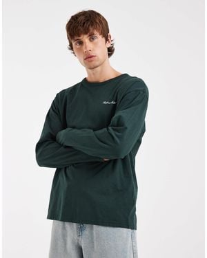 Redefined Rebel T-shirt oversize à manches longues et logo brodé - Vert
