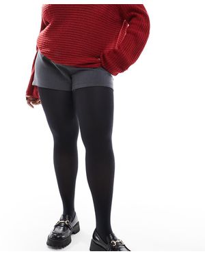 Pretty Polly Curve Mock Suspender Tights - Red