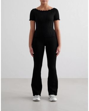 Aim'n – black tulip – ausgestellte leggings - Schwarz