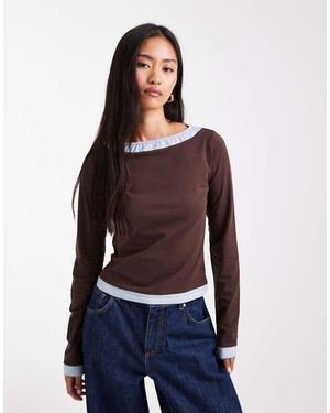 Daisy Street Double Overlay Top - Blue