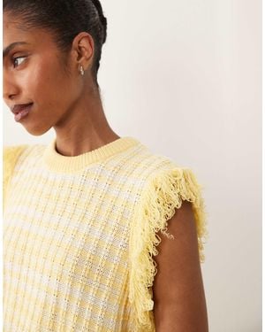 ASOS Knitted Tweed Tank Sweater - Natural
